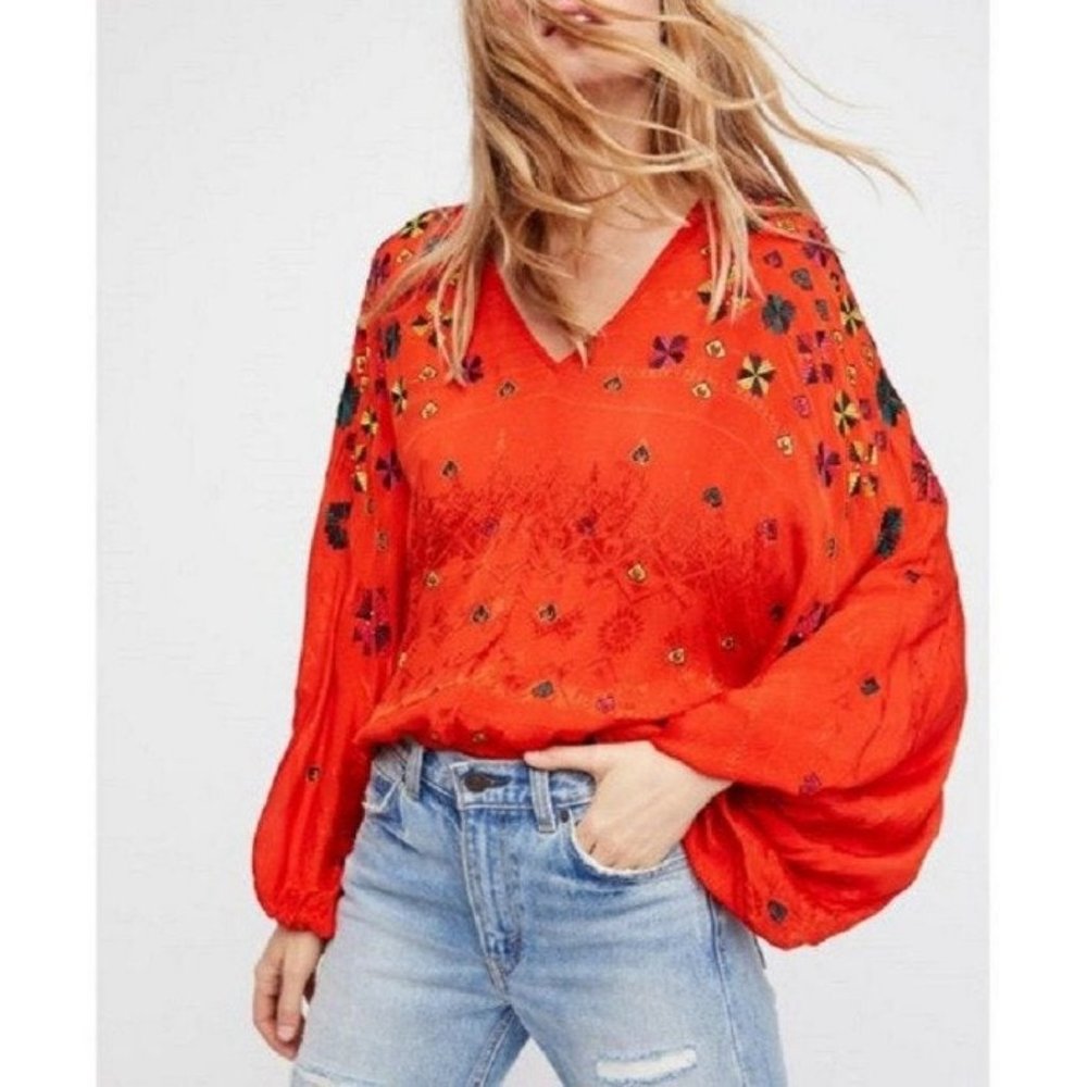 Free People NWT $168 Music In Time Embroidered Top